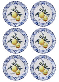 Hermia Juego de Platos de Servicio ODL0003 Amarillo, 6 Piezas